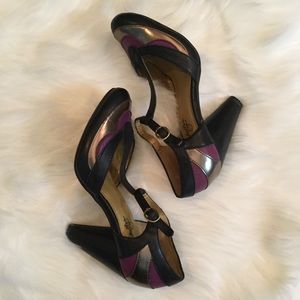 Seychelles T-Strap Leather Multi Color Sandals Sz